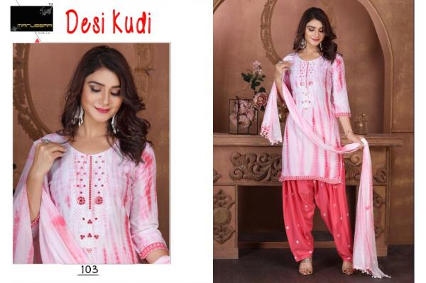 Manjeera Desi Kudi Festive Wear Patiyal Rayon Ready Made Collection